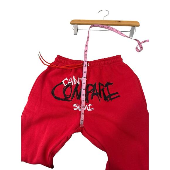 SUME Streetwear Embroidered Sweatpants Can’t Compare Long Length Red Men’s XS - Picture 5 of 6